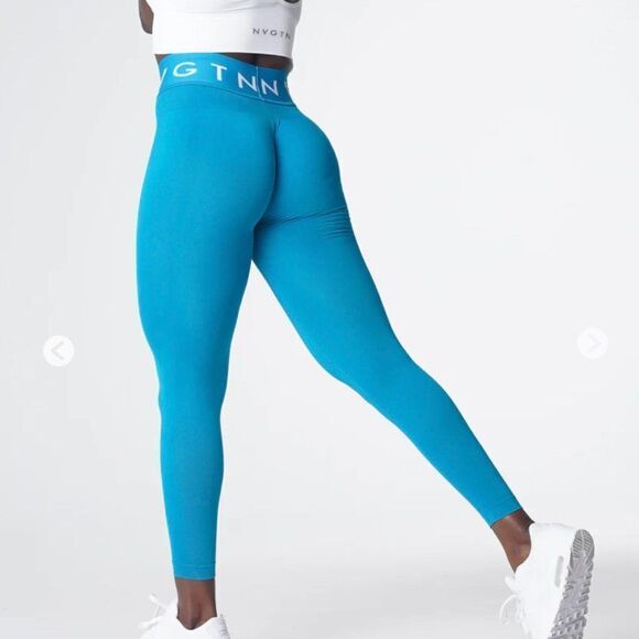 NVGTN Sport Seamless Leggings size M Lagoon NWT - Picture 1 of 4